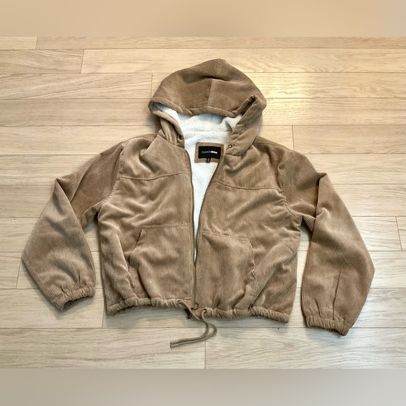 COPY - Corduroy Bomber Tan Sherpa Lined Jacket - Picture 4 of 5